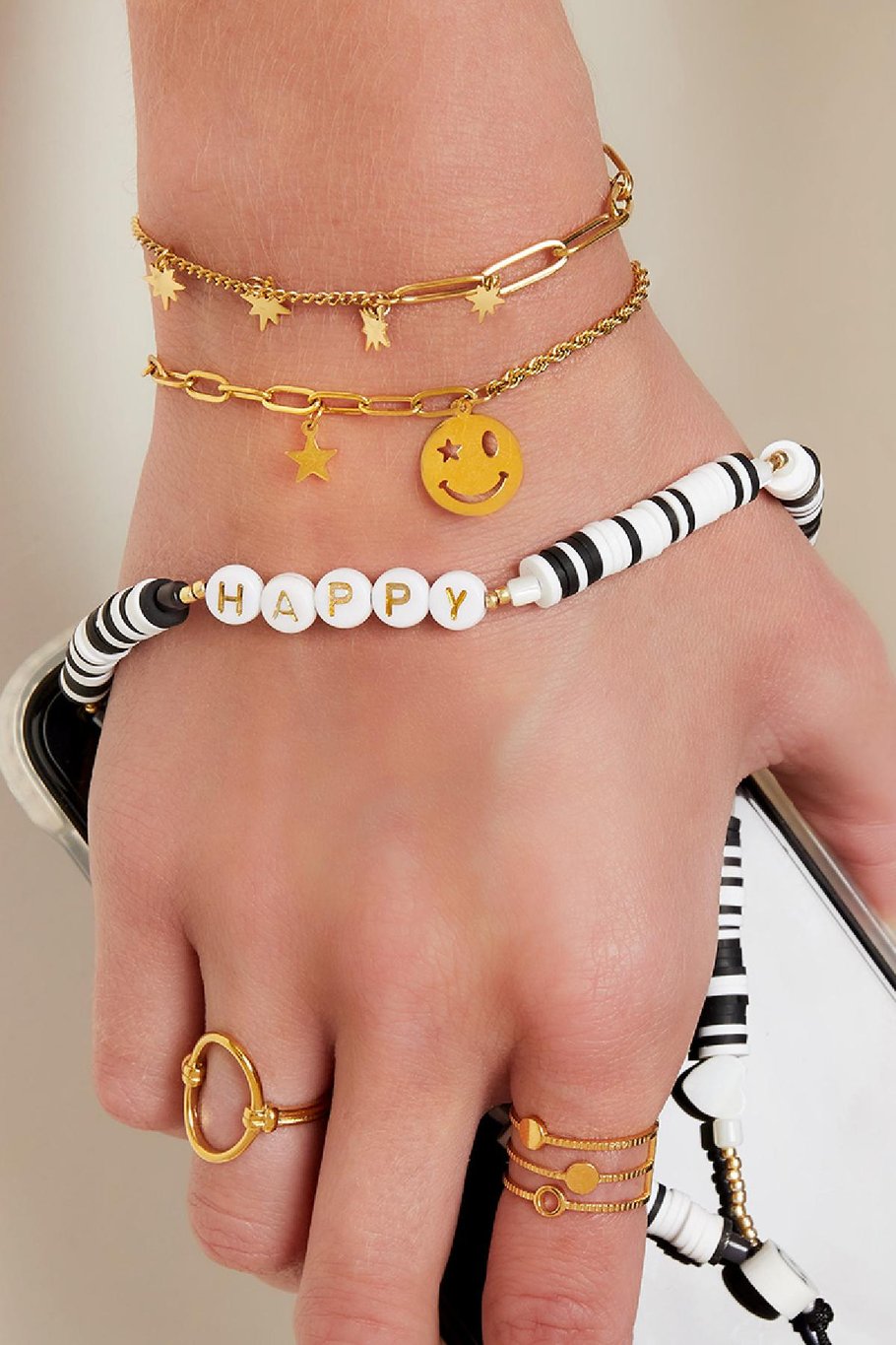 stainless steel bracelet with star charms  Picture3